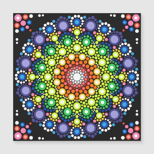 Mandala Dot Fractal Retro Hippie Trippy Stippen Ka (Voorkant)