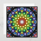 Mandala Dot Fractal Retro Hippie Trippy Stippen Kaart (Voorkant / Achterkant)