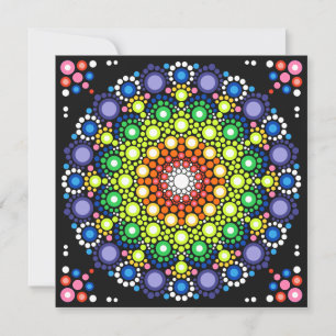Mandala Dot Fractal Retro Hippie Trippy Stippen Kaart