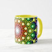 Mandala Dot Fractal Retro Hippie Trippy Stippen Mo Mok (Voorkant rechts)