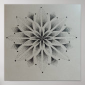 mandala dotwork modern zwart wit strak poster (Voorkant)