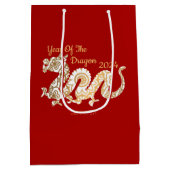 Mandala Dragon 2024 Chinees Nieuwjaar Rood Medium Cadeauzakje (Achterkant)