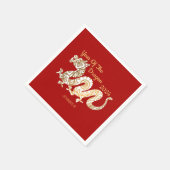 Mandala Dragon 2024 Chinees Nieuwjaar Rood Servet (Hoek)