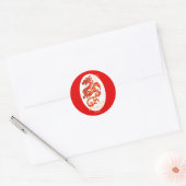Mandala Dragon Rode Chinese Nieuwjaar vakantie Ronde Sticker (Envelop)