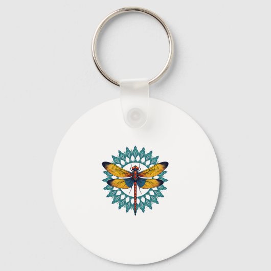 Mandala Dragonfly - Lotus Flower Insect Lover Ento Sleutelhanger (Voorkant)