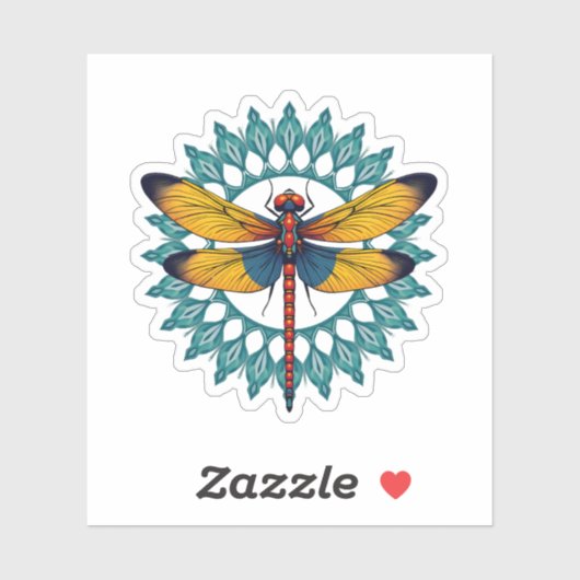Mandala Dragonfly - Lotus Flower Insect Lover Ento Sticker (Vel)