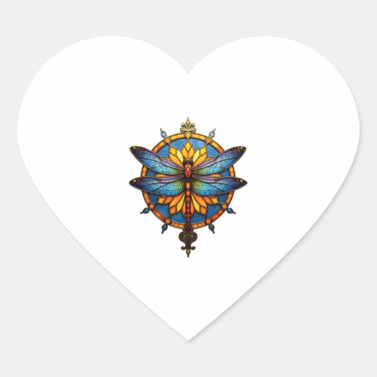 Mandala Dragonfly Luminous Sacred Geometry Spiritu Hart Sticker (Voorkant)