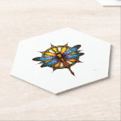 Mandala Dragonfly Luminous Sacred Geometry Spiritu Kartonnen Onderzetters (Schuin)