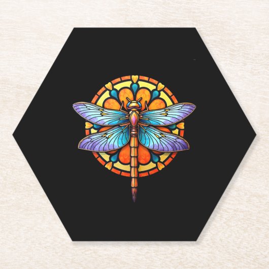 Mandala Dragonfly Luminous Sacred Geometry Spiritu Kartonnen Onderzetters (Voorkant)