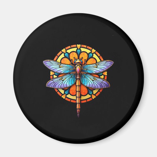 Mandala Dragonfly Luminous Sacred Geometry Spiritu Magneet (Voorkant)