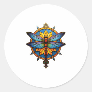 Mandala Dragonfly Luminous Sacred Geometry Spiritu Ronde Sticker