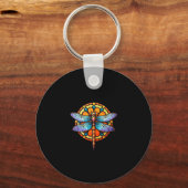 Mandala Dragonfly Luminous Sacred Geometry Spiritu Sleutelhanger (Voorkant)