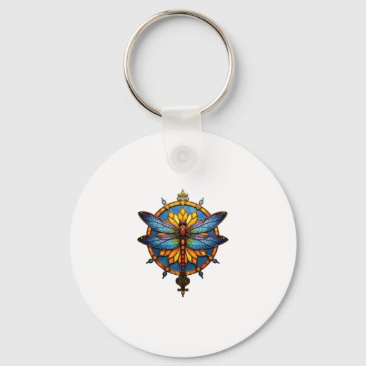 Mandala Dragonfly Luminous Sacred Geometry Spiritu Sleutelhanger (Voorkant)