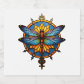 Mandala Dragonfly Luminous Sacred Geometry Spiritu Sparkling Wijnetiket (Enkel label)