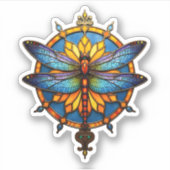 Mandala Dragonfly Luminous Sacred Geometry Spiritu Sticker (Voorkant)