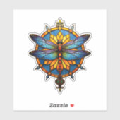 Mandala Dragonfly Luminous Sacred Geometry Spiritu Sticker (Vel)