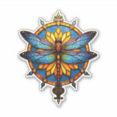 Mandala Dragonfly Luminous Sacred Geometry Spiritu Sticker (Voorkant)