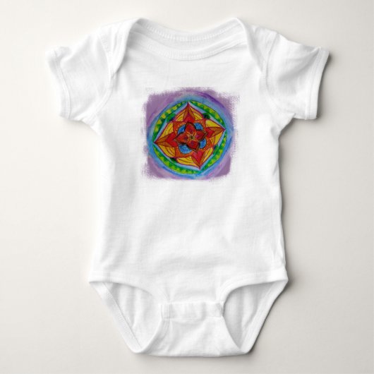 Mandala Drawing Baby Jersey Bodysuit (Voorkant)
