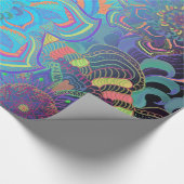 Mandala Drie Lagen blauw Cadeaupapier (Hoek)