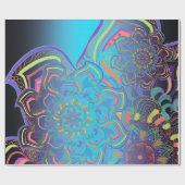Mandala Drie Lagen blauw Cadeaupapier (Vlak)