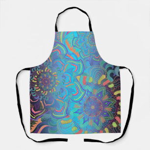Mandala Drie Lagen blauw Schort
