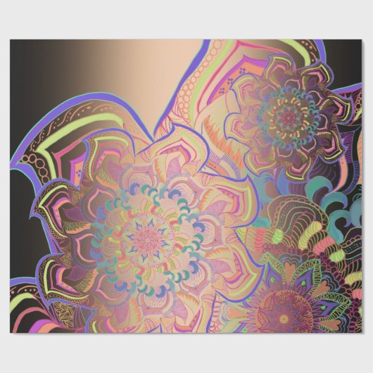 Mandala Drie Lagen in Gold Cadeaupapier (Vlak)