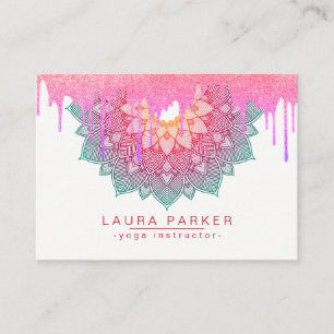 Mandala drijft Lotus Flower Yoga Pink Holistic Visitekaartje