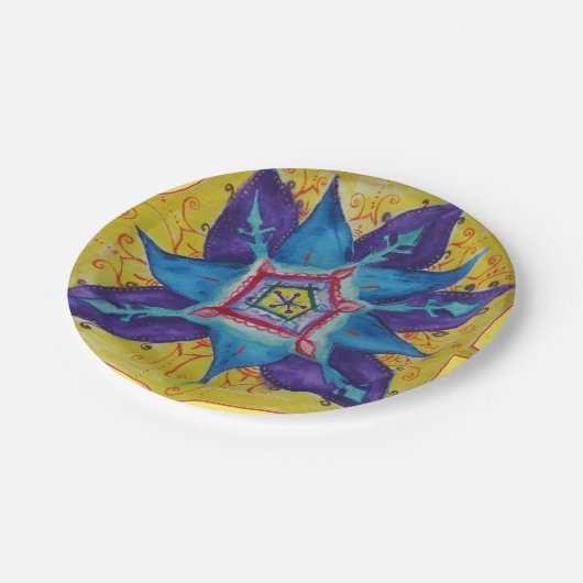 Mandala droom Hand geschilderd ontwerp Papieren Bordje (Gekanteld)