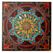 Mandala Droplets (Blue Flame) Tile Tegeltje (Voorkant)