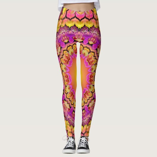 Mandala - Een blikje Rozen met een staart Leggings (Voorkant)