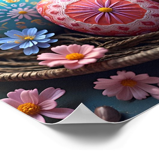 Mandala Egg – ingewikkeld Boho Floral ontwerp Poster (Hoek)