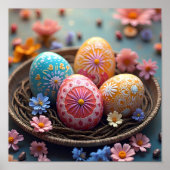 Mandala Egg – ingewikkeld Boho Floral ontwerp Poster (Voorkant)