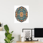 Mandala Egg – ingewikkeld Boho Floral ontwerp Poster (Thuiskantoor)
