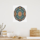 Mandala Egg – ingewikkeld Boho Floral ontwerp Poster (Keuken)