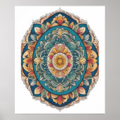 Mandala Egg – ingewikkeld Boho Floral ontwerp Poster (Voorkant)