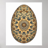 Mandala Egg – ingewikkeld Boho Floral ontwerp Poster (Voorkant)