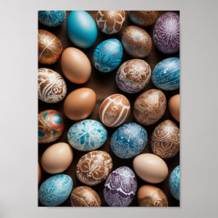 Mandala Egg – ingewikkeld Boho Floral ontwerp Poster