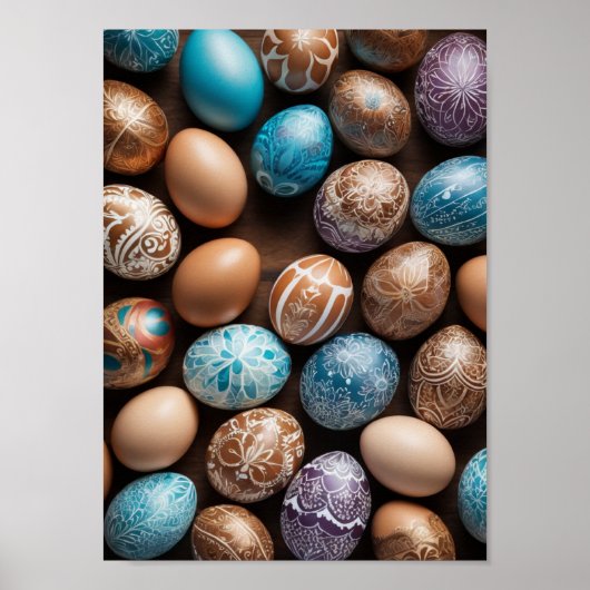 Mandala Egg – ingewikkeld Boho Floral ontwerp Poster (Voorkant)
