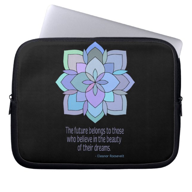 Mandala Eleanor Roosevelt Beauty Quote Laptop Sleeve (Voorkant)