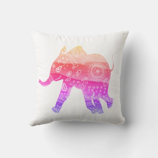 Mandala Elephant Art Throw Cushion 41 x 41 cm Kussen (Achterkant)