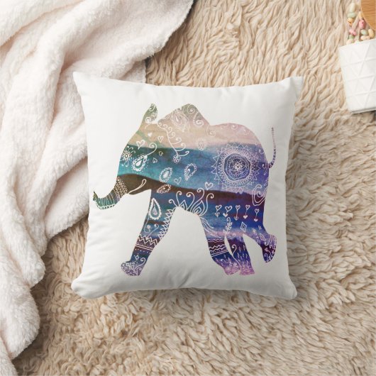 Mandala Elephant Art Throw Cushion Kussen (Deken)