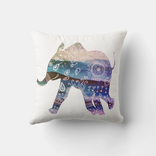 Mandala Elephant Art Throw Cushion Kussen (Achterkant)