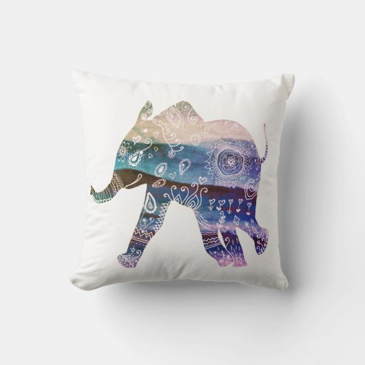 Mandala Elephant Art Throw Cushion Kussen (Voorkant)