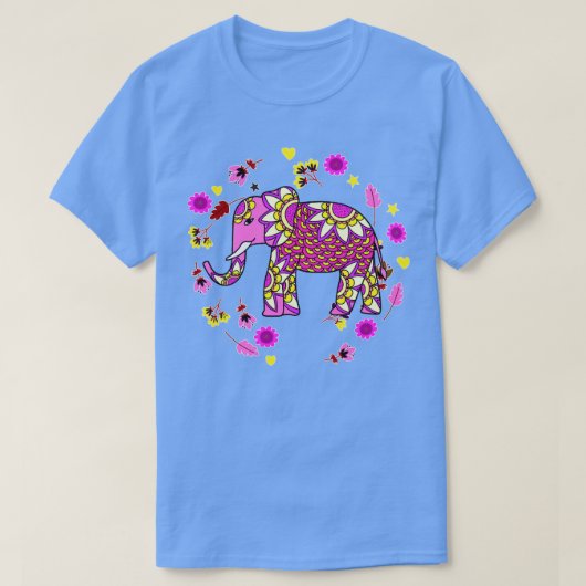 Mandala Elephant Flowers1 T-shirt (Design voorkant)