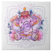 Mandala Elephant/Ganesh  Tegeltje (Voorkant)