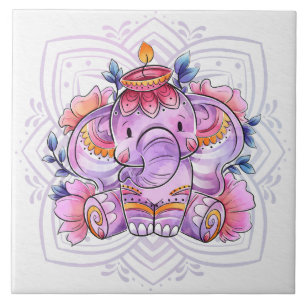 Mandala Elephant/Ganesh  Tegeltje