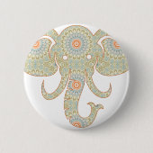 Mandala Elephant Head Design Ronde Button 5,7 Cm (Voorkant)