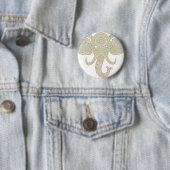 Mandala Elephant Head Design Ronde Button 5,7 Cm (In situ)