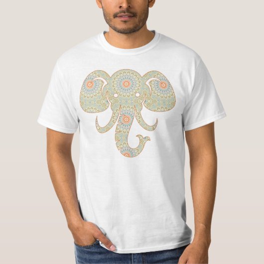 Mandala Elephant Head Design T-shirt (Voorkant)