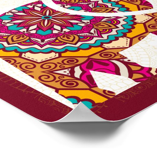 Mandala elephant Indian wedding welcome sign Poster (Hoek)